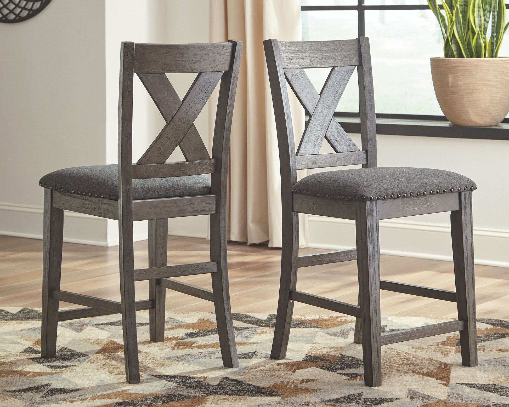 Signature Design by Ashley® Caitbrook - Gray - Upholstered Barstool (Set of 2) | Meri Furniture