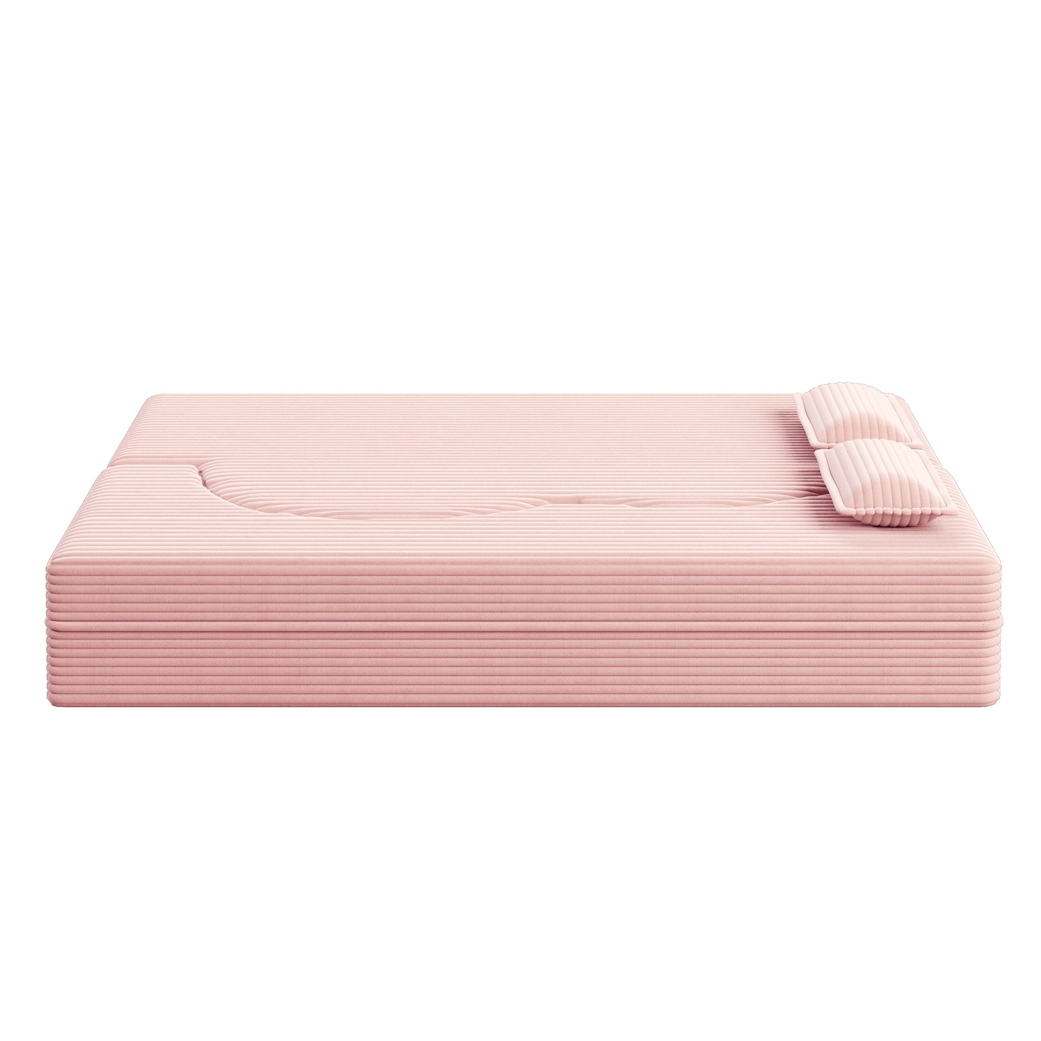 Convertible Plush Corduroy Foam-Filled Sleeper Sofa Bed With 2 Pillows