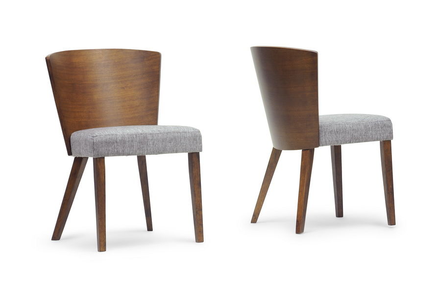 Sparrow Brown and "Gravel" Wood Modern Dining Chair (Set of 2)