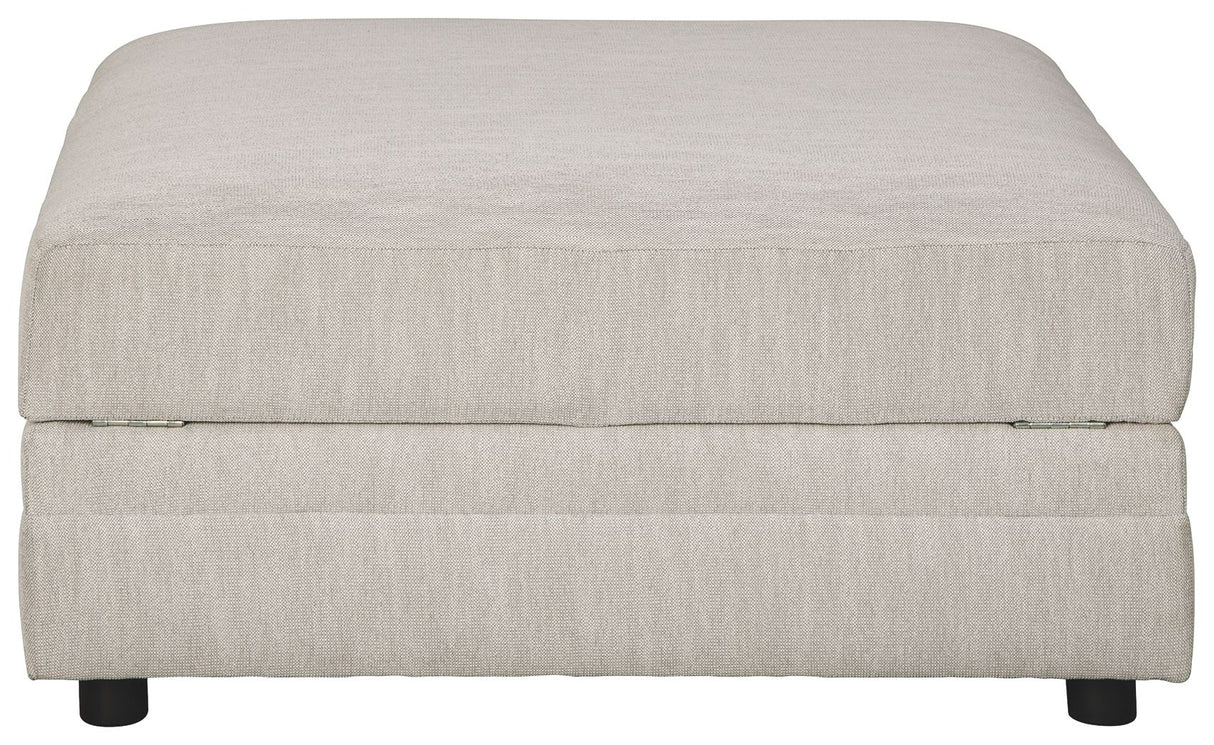Ashley Furniture Neira - Fog - Ottoman With Storage | Meri Furniture