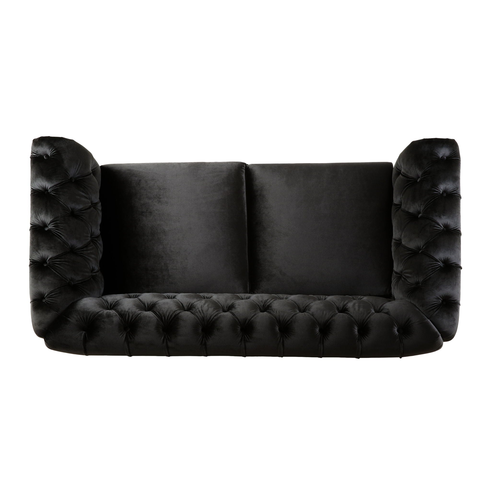 Chesterfield Velvet Loveseat Sofa, 2 Person Rolled Arm Upholstered Couch