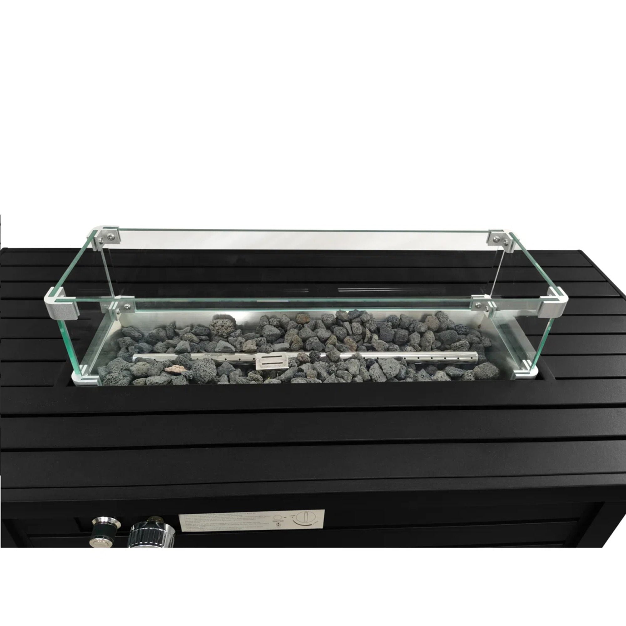 Propane Fire Pit Table With Cover - Black