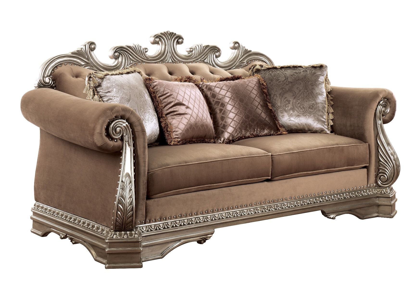 ACME Northville - Loveseat - Velvet & Antique Silver | Meri Furniture