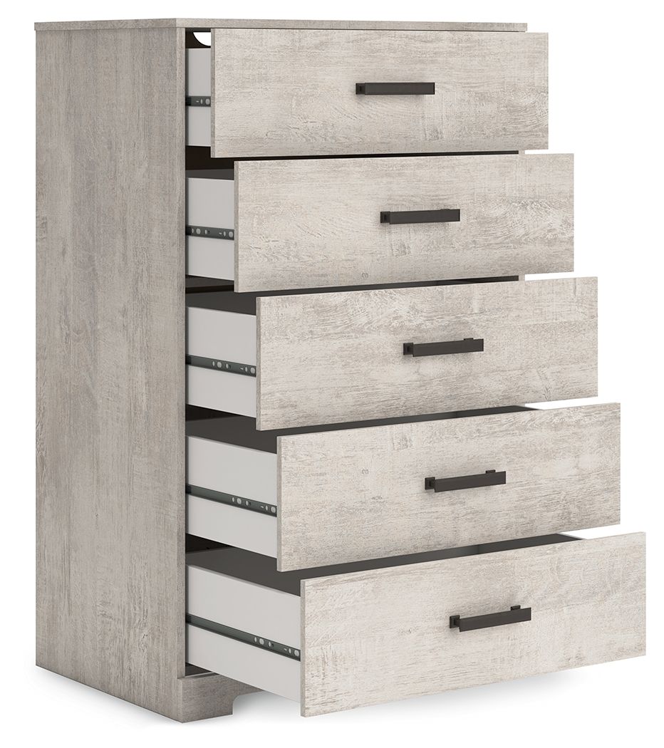 Signature Design by Ashley® Shawburn - Whitewash - Five Drawer Chest | Meri Furniture