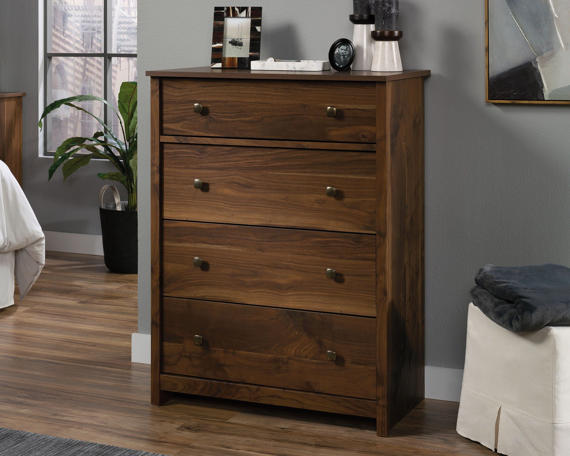 4-Drawer Dresser Chest in Grand Walnut