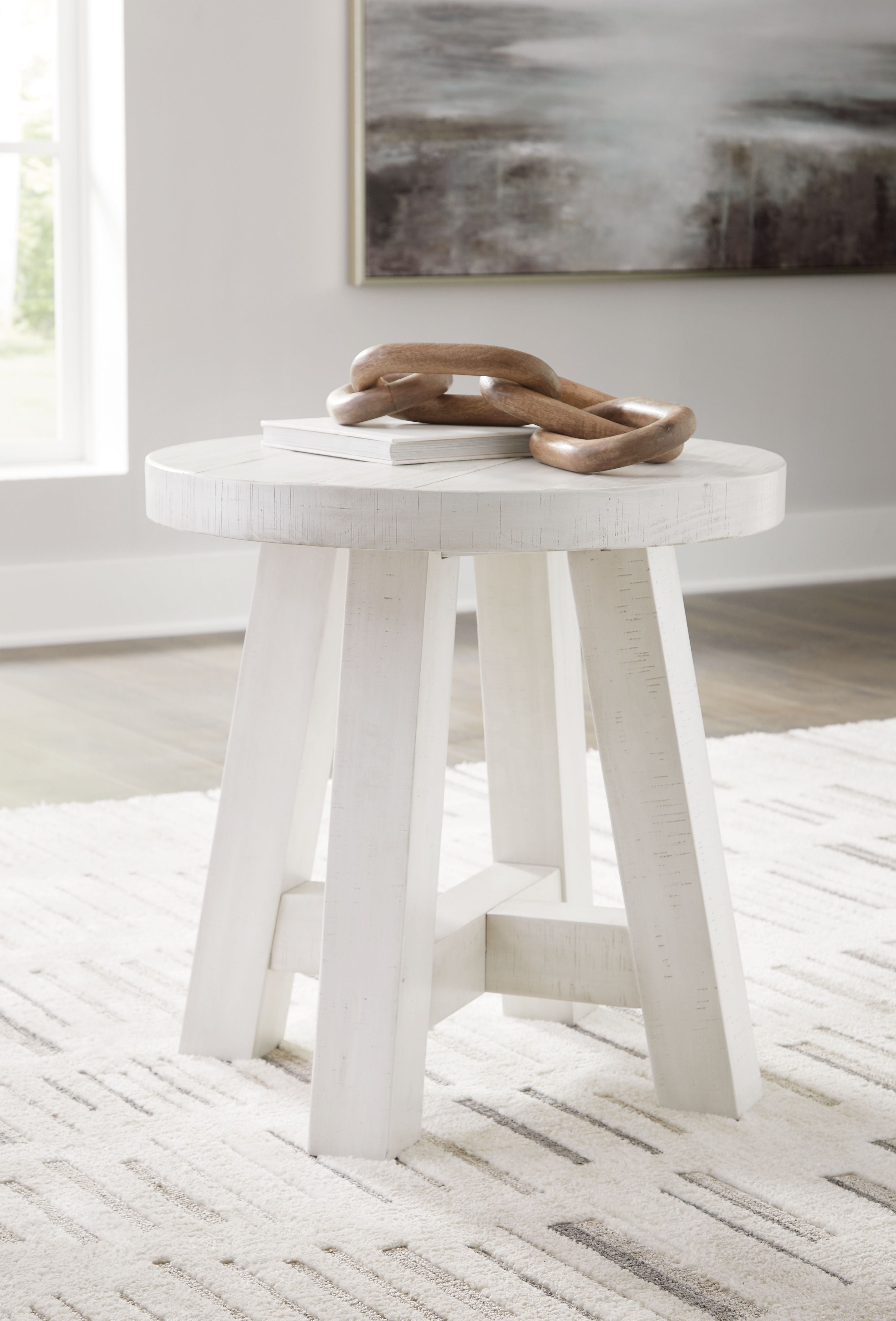Signature Design by Ashley® Jallison - Off White - Round End Table | Meri Furniture
