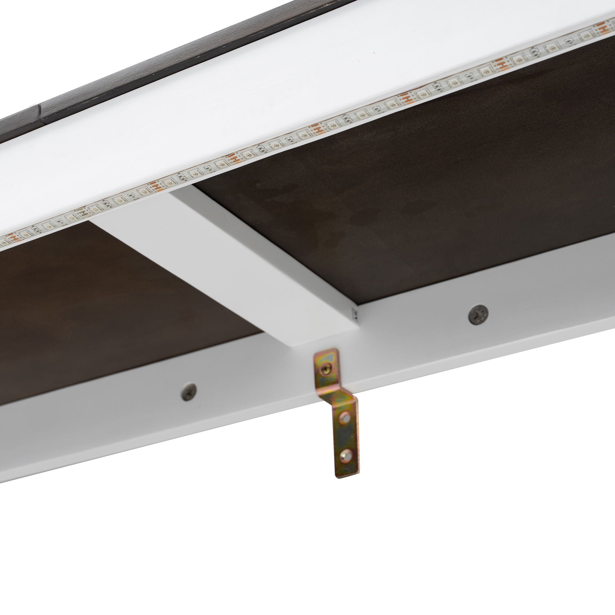 Murphy Bed With LED Light, Foldable Wall Bed Cabinet