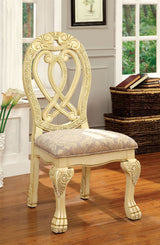 Furniture of America Wyndmere - Side Chair (Set of 2) - Vintage White / Beige | Meri Furniture