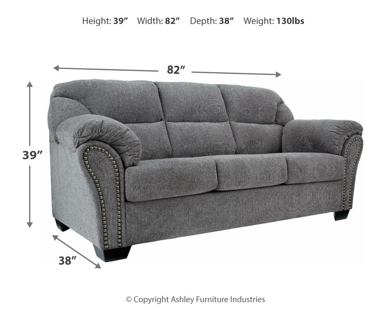 Ashley Furniture Allmaxx - Pewter - Sofa | Meri Furniture