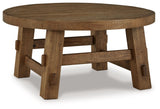 Signature Design by Ashley® Mackifeld - Warm Brown - Round Cocktail Table | Meri Furniture