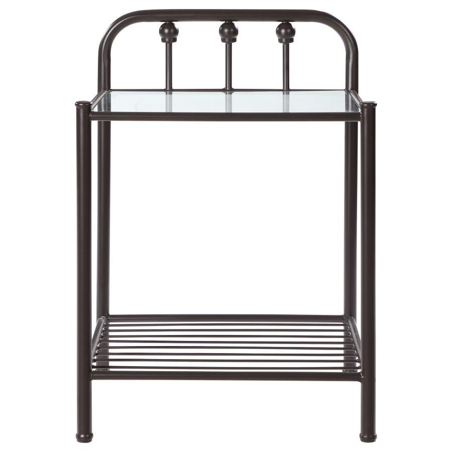 Coaster Fine Furniture Livingston - Metal 1-Shelf Nightstand - Dark Bronze | Meri Furniture