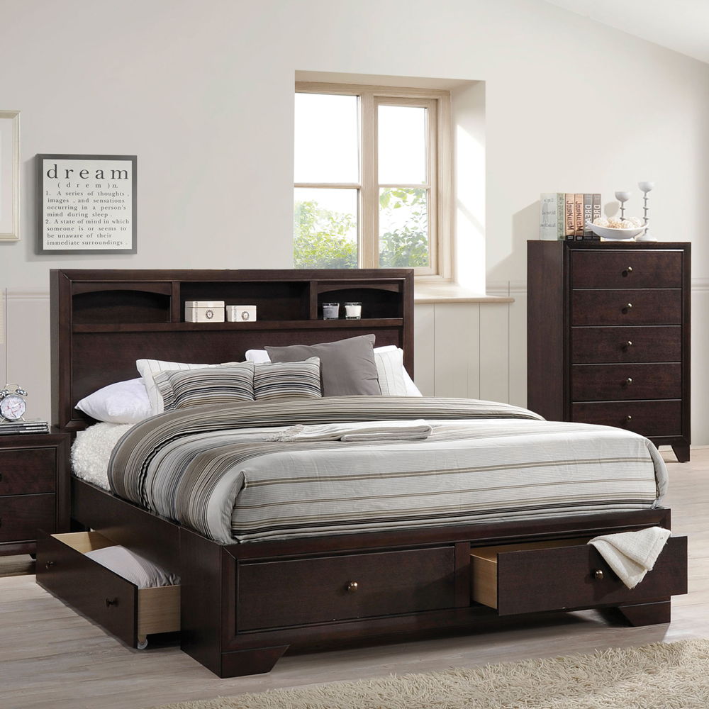 ACME The Madison II bedroom collection features spacious storage. Clean lines and modern style are perfectly matched together, offering a sense of technology to new generation. | Meri Furniture
