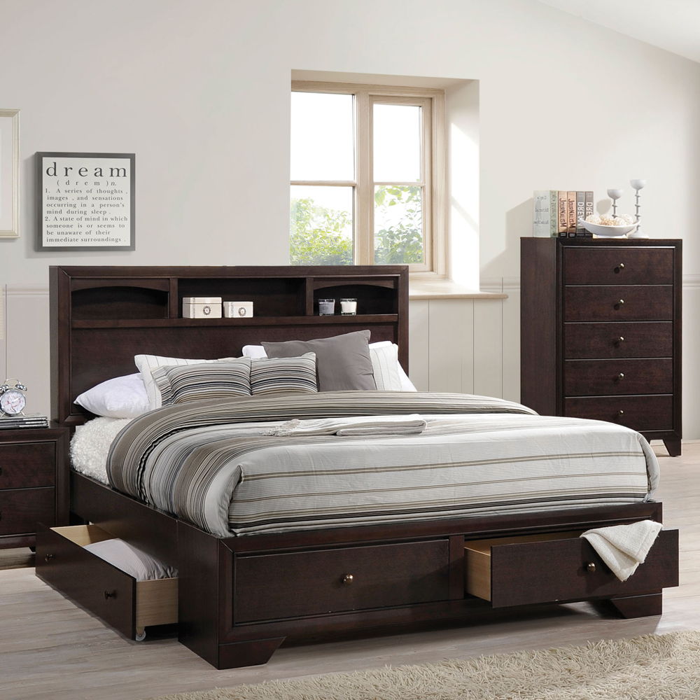 The Madison II bedroom collection features spacious storage. Clean lines and modern style are perfectly matched together, offering a sense of technology to new generation.