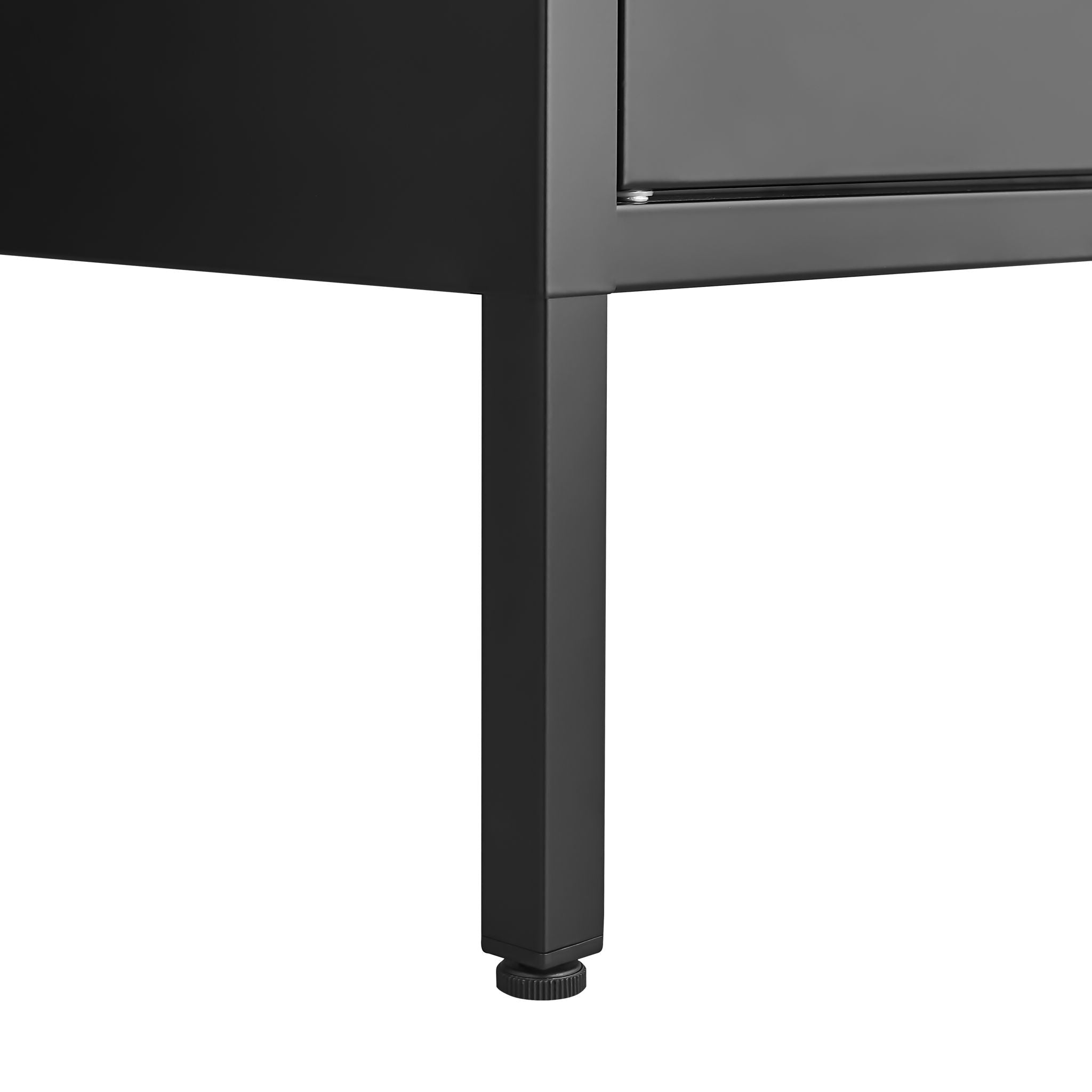 Storage Locker Cabinet With Adjustable Shelves Durable Construction With Breathable Design And Easy Assembly - Black