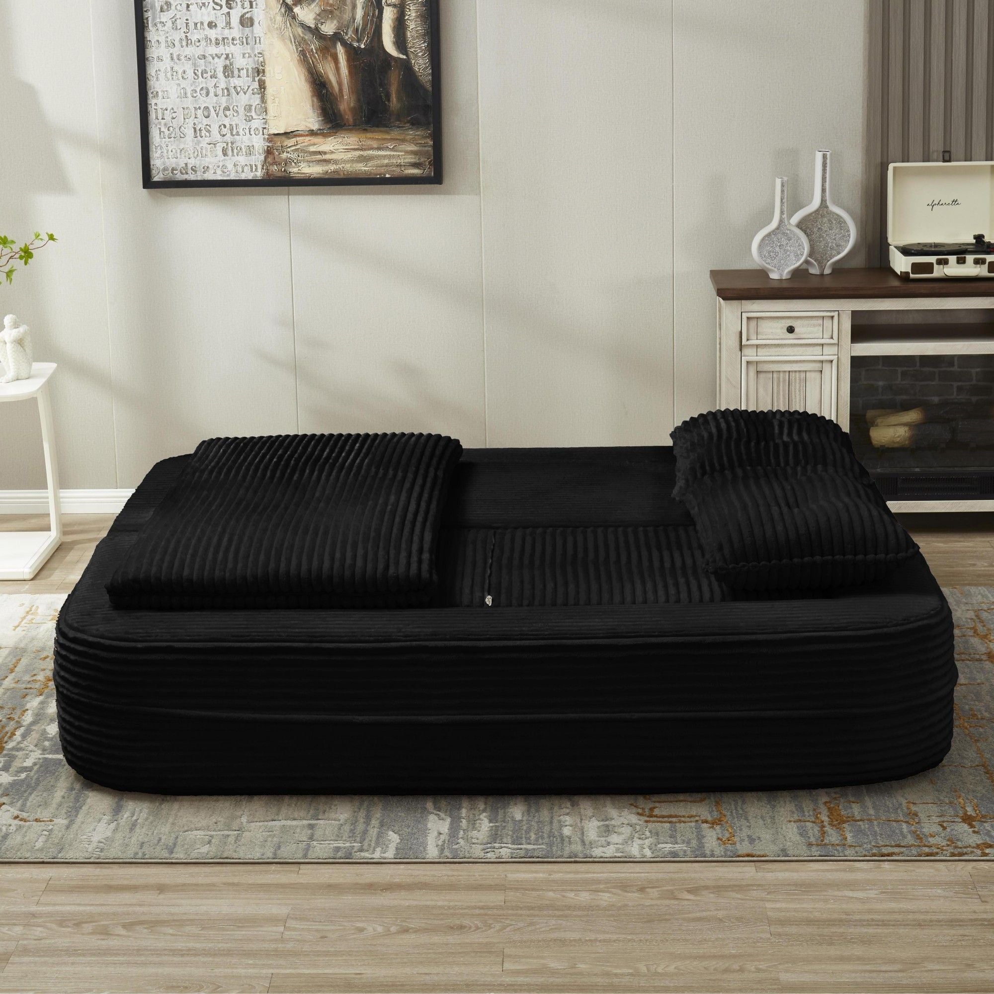 Multi Functional Sectional Sofa Bed With Independent Chaise Lounge And Functional Blanket