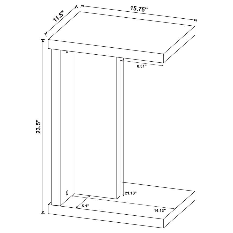 Clower - Engineered Wood C-Shaped Sofa Side Table