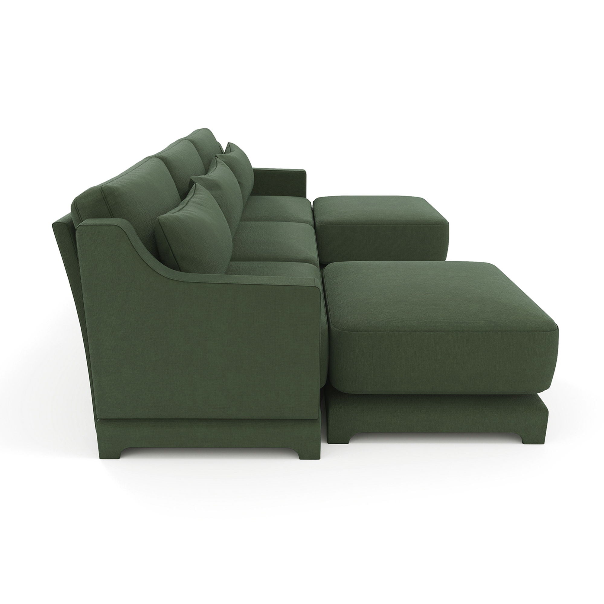 Stylish Sofa With Ottoman And Lumbar Pillows, Ergonomic Design