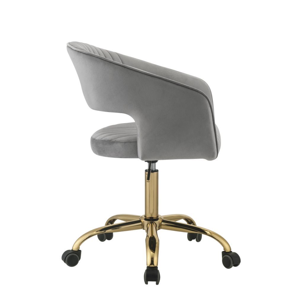 ACME Hopi - Office Chair - Gray Velvet & Gold | Meri Furniture