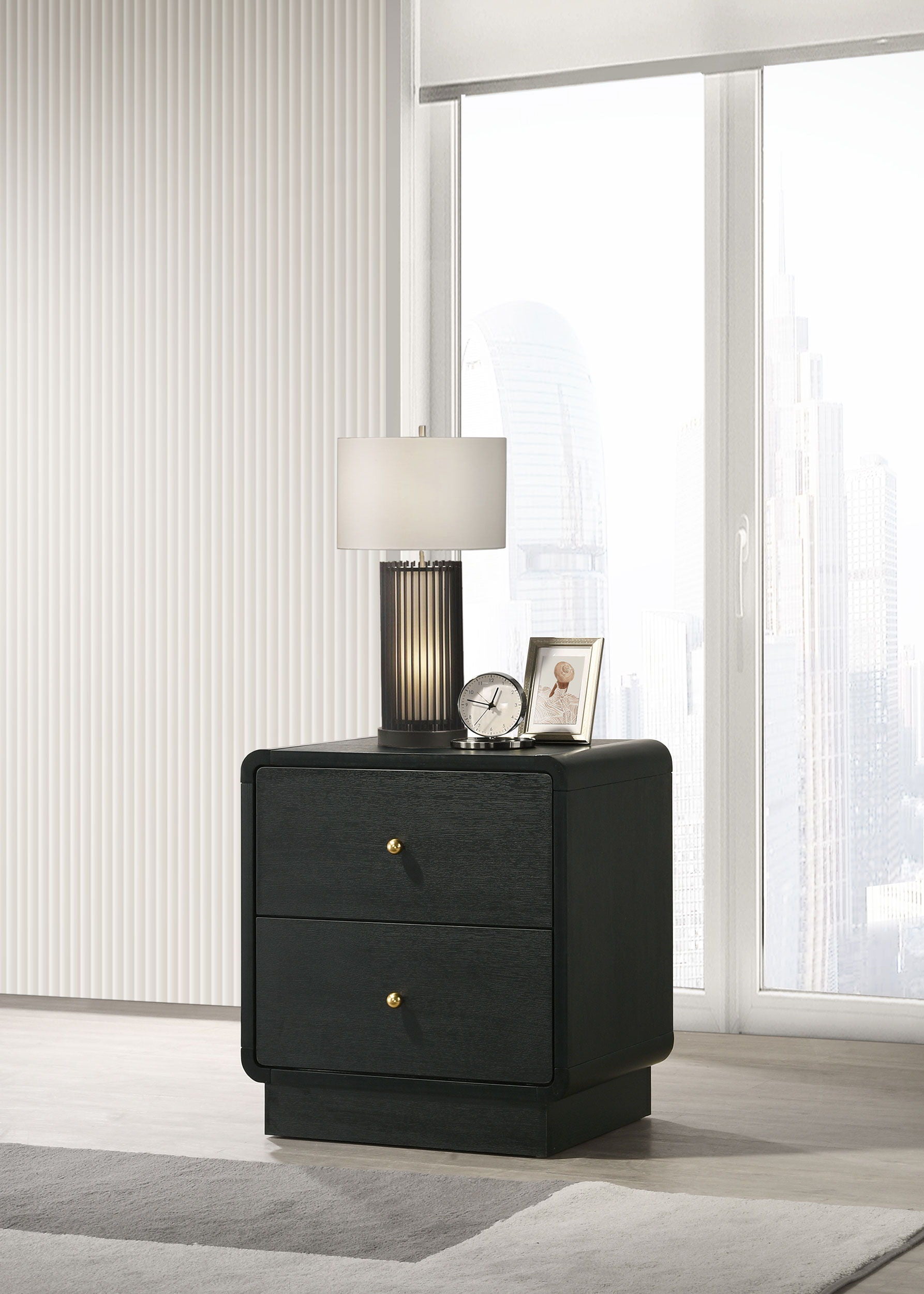 Coaster Fine Furniture Cavelle - 2-Drawer Nightstand Bedside Table - Black | Meri Furniture