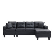 Modern Sectional Sofa Set With L Shape Chaise Lounge, Cup Holder, 4 Seat