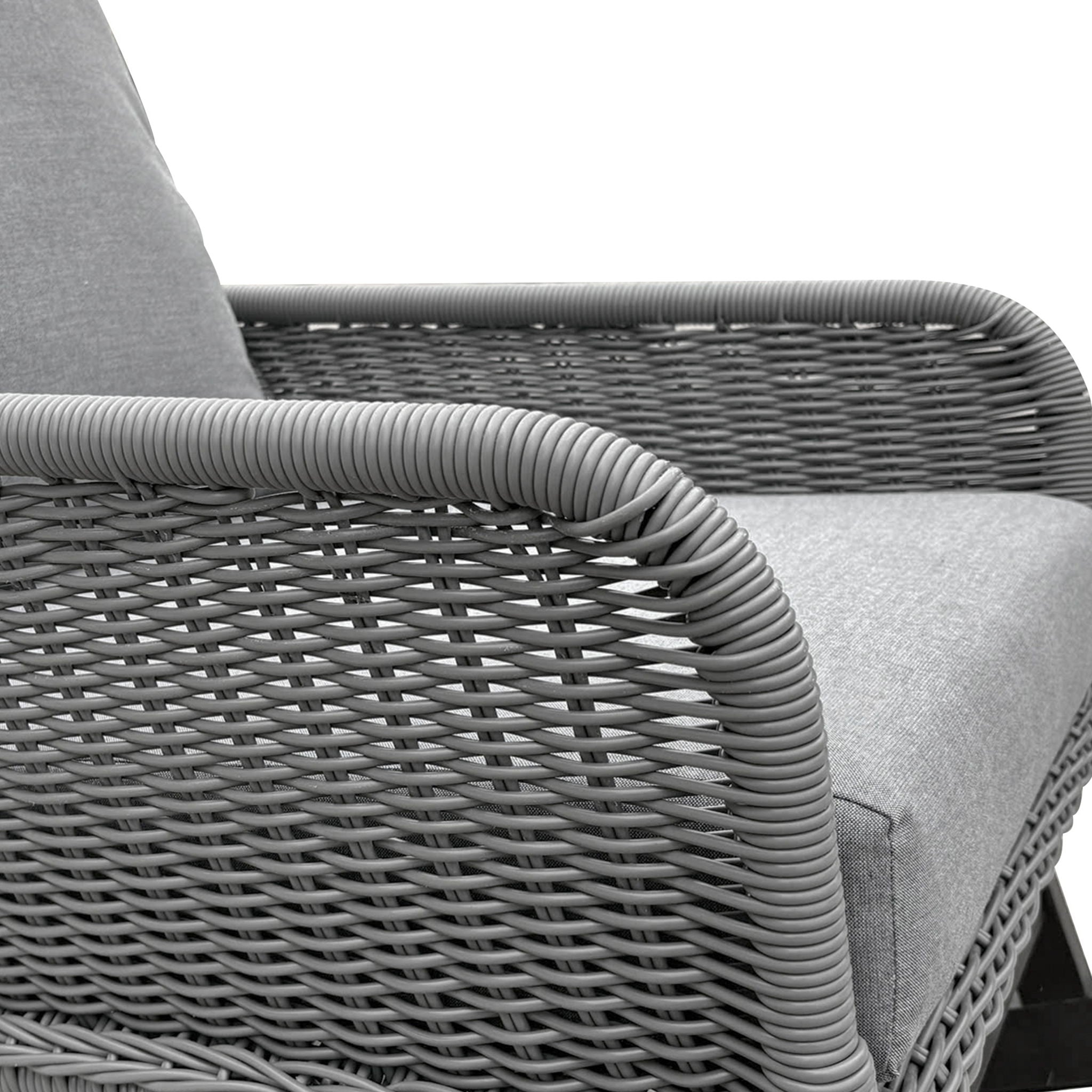 Contemporary Minimalist Wicker Rocking Chair With Soft Polyester Cushions