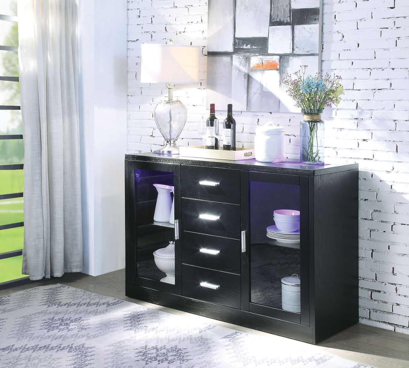 ACME Bernice - Server - Black | Meri Furniture