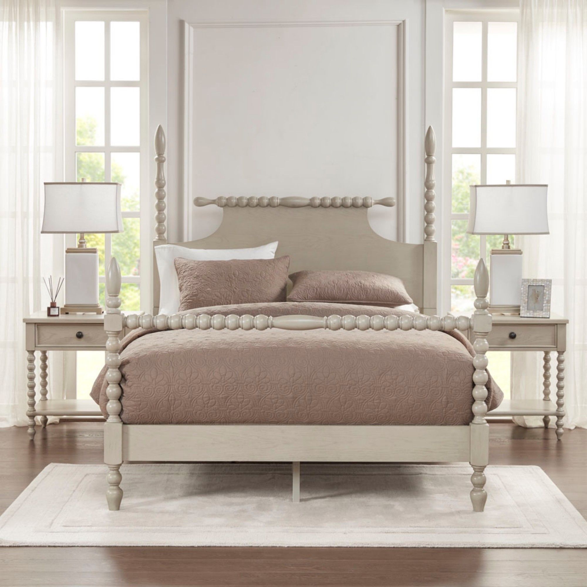 Traditional Durable Nightstand Table With Drawer And Shelf