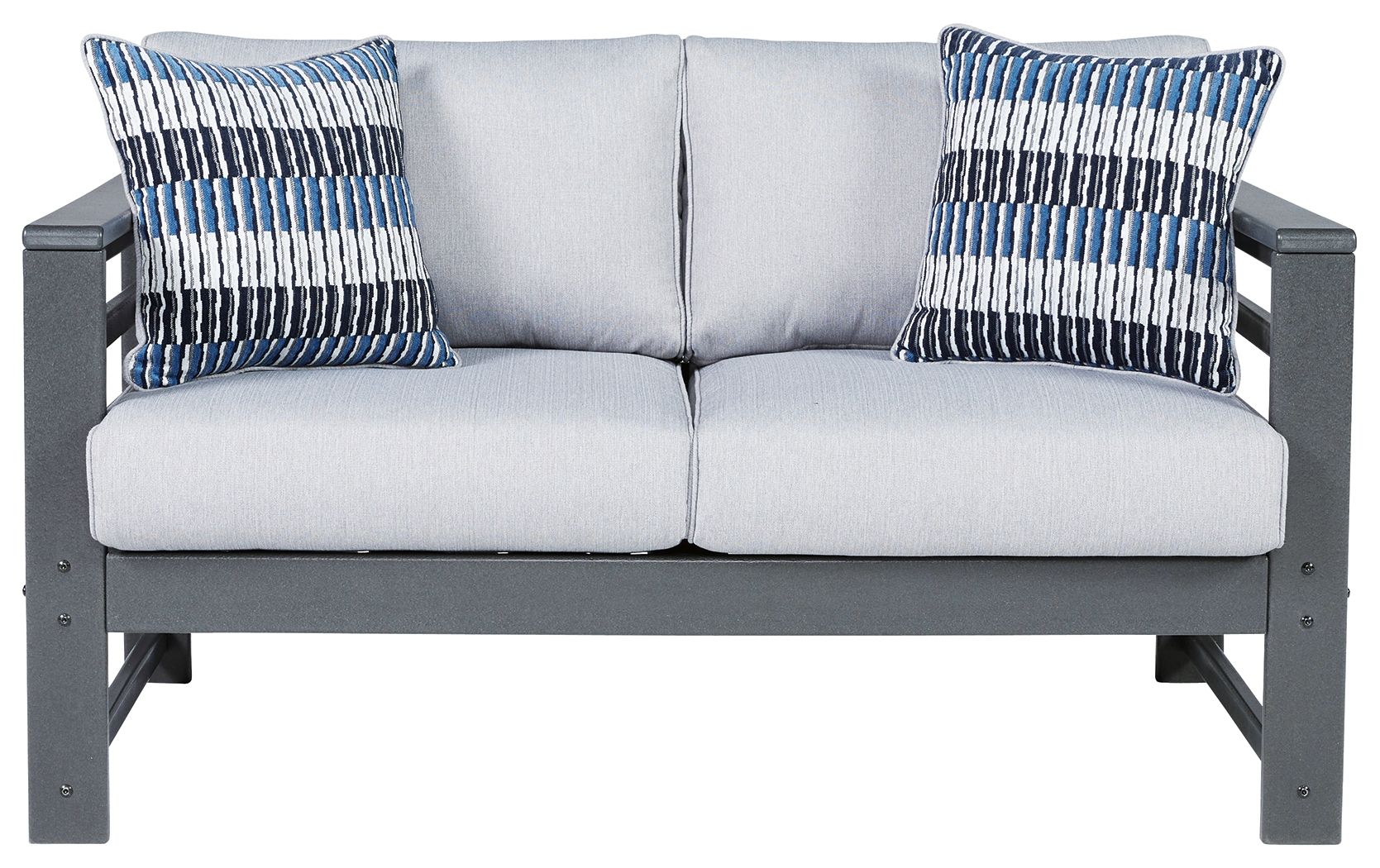 Signature Design by Ashley® Amora - Charcoal Gray - Loveseat W/Cushion | Meri Furniture