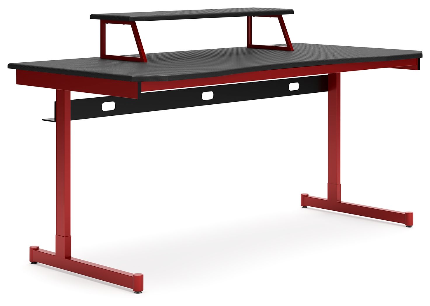 Signature Design by Ashley® Lynxtyn - Red / Black - Home Office Desk With Raised Monitor Stand | Meri Furniture