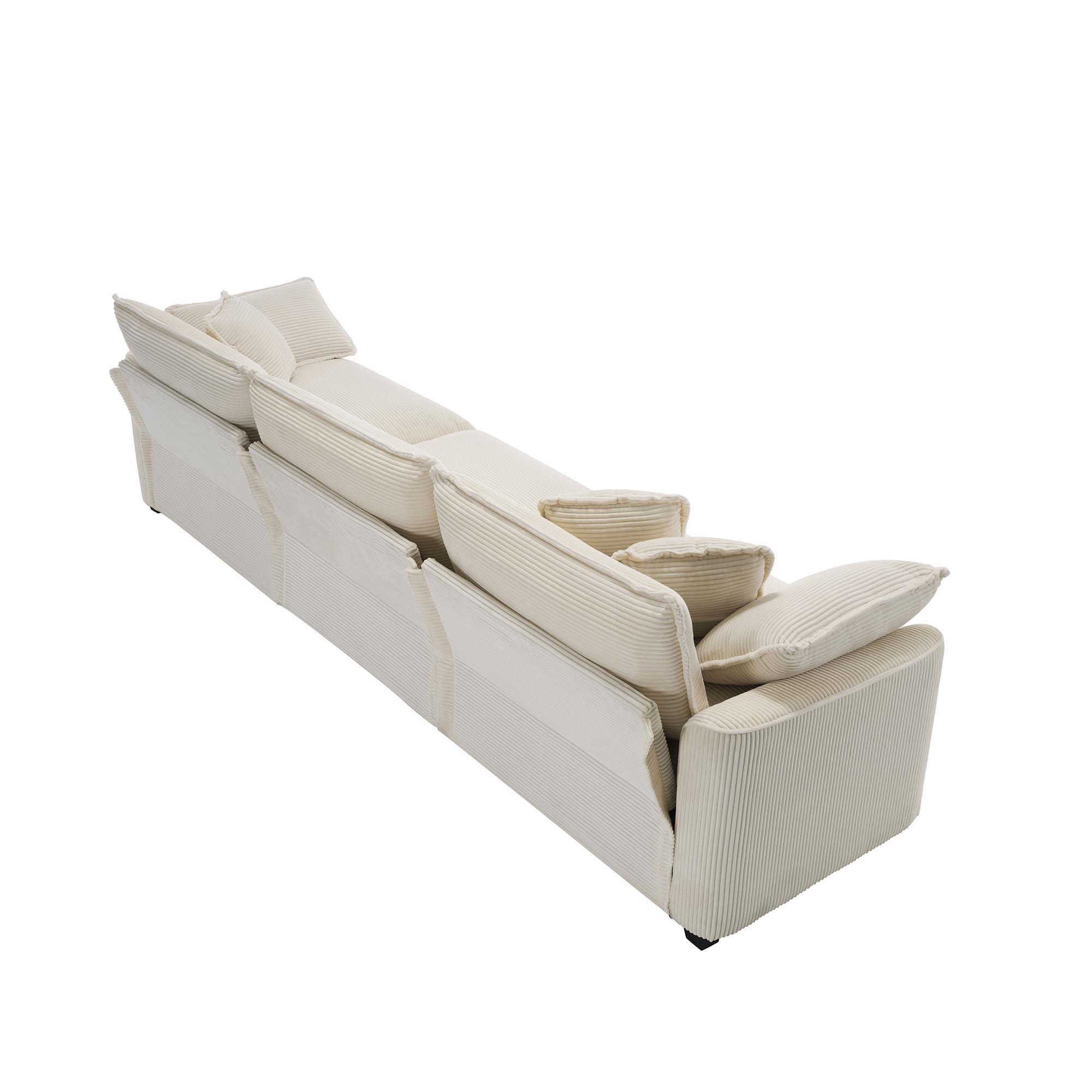 Elegant Corduroy Oversized Sectional Sofa Set With Deep Seats And Flexible Layout