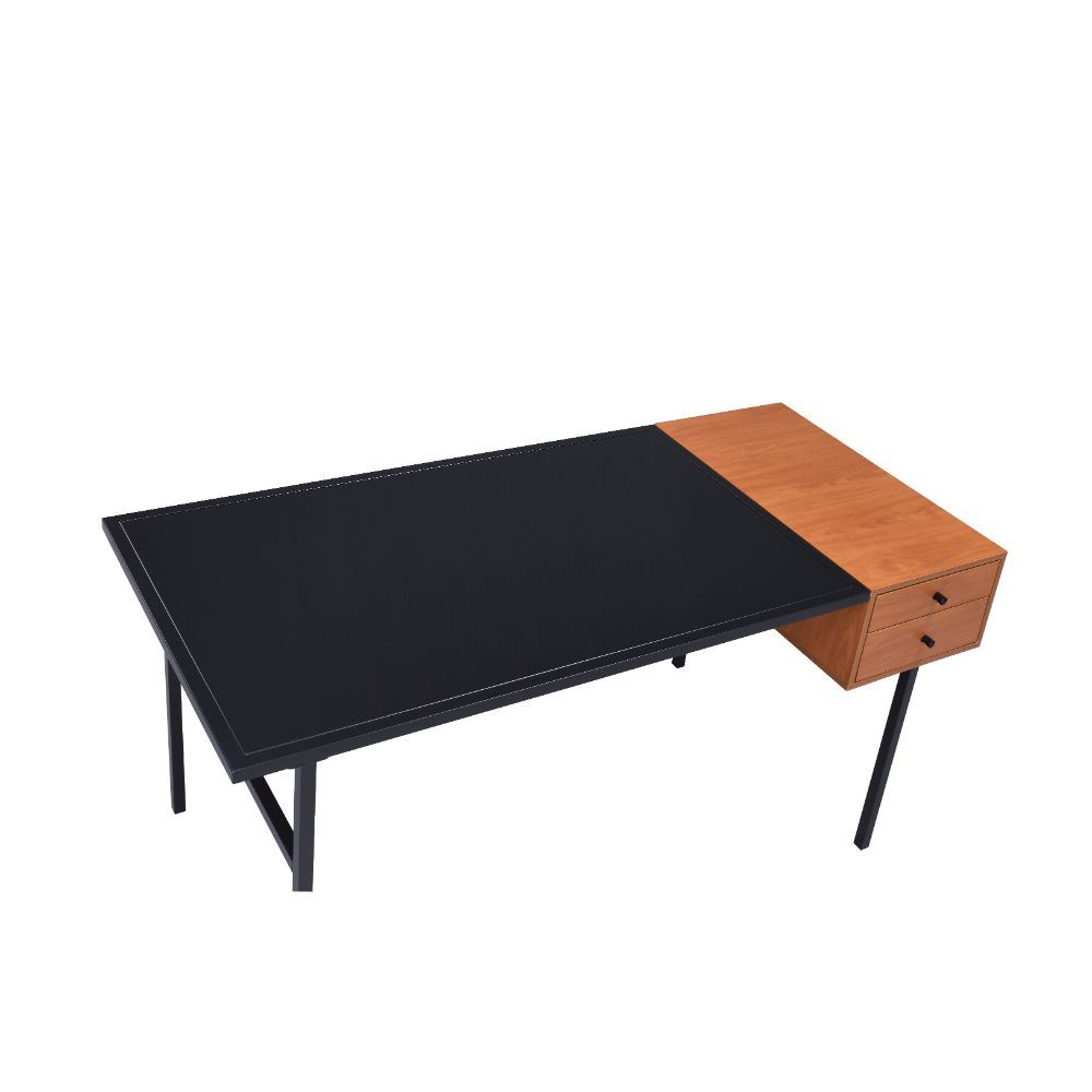 ACME Oaken - Desk - Honey Oak & Black | Meri Furniture