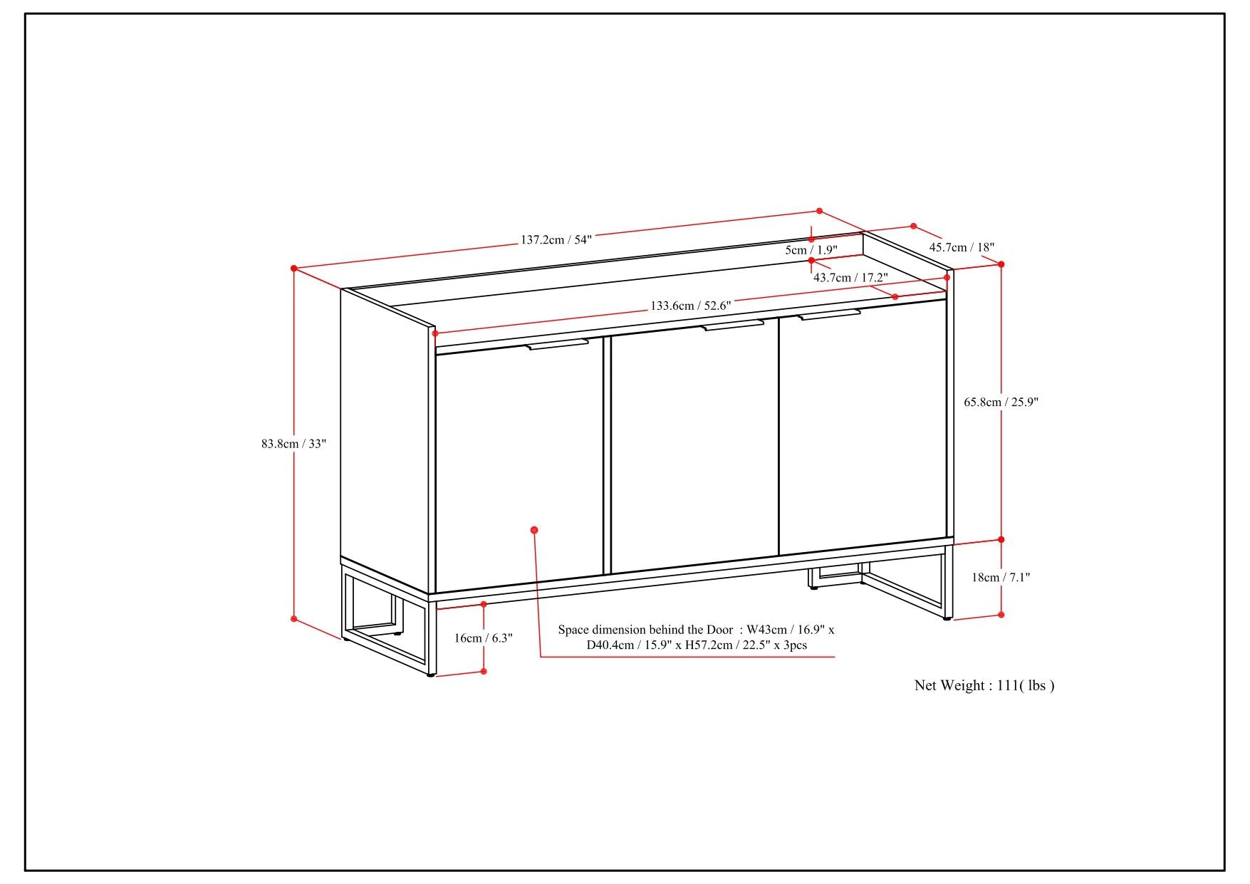 Milverton - Sideboard Buffet - Rustic Natural Aged Brown