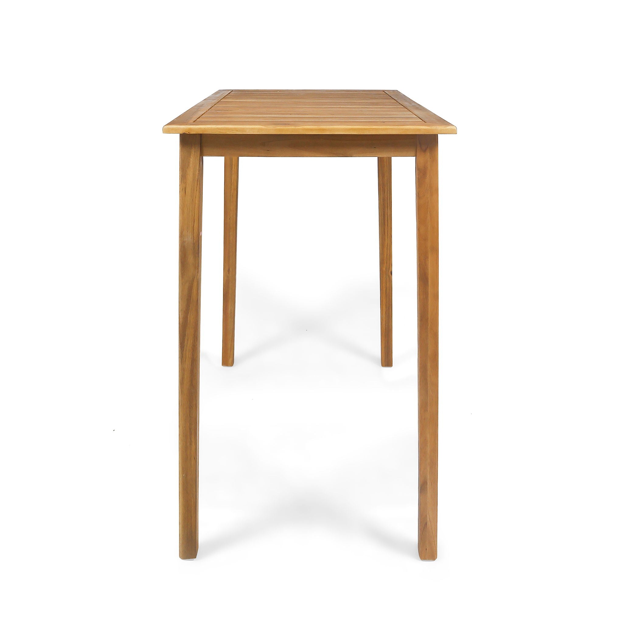 Outdoor Minimalist Acacia Wood Rectangle Bar Table