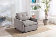 Hannah 35"W Gray Woven Convertible Armchair