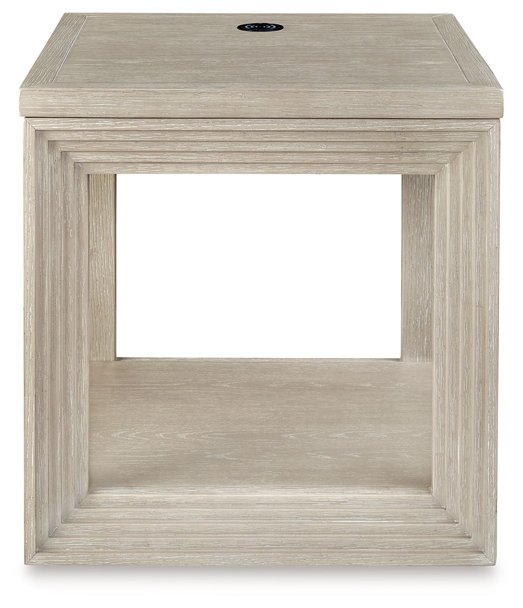 Signature Design by Ashley® Marxhart - Bisque - Square End Table | Meri Furniture