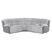 Bruni - Sectional Sofa With LED Lighting And Manual Recline - Gray