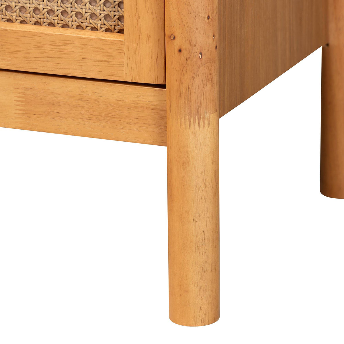 Jenn Golden Brown Wood Japandi 3-Piece Storage Set with Distressed-Finished Rattan