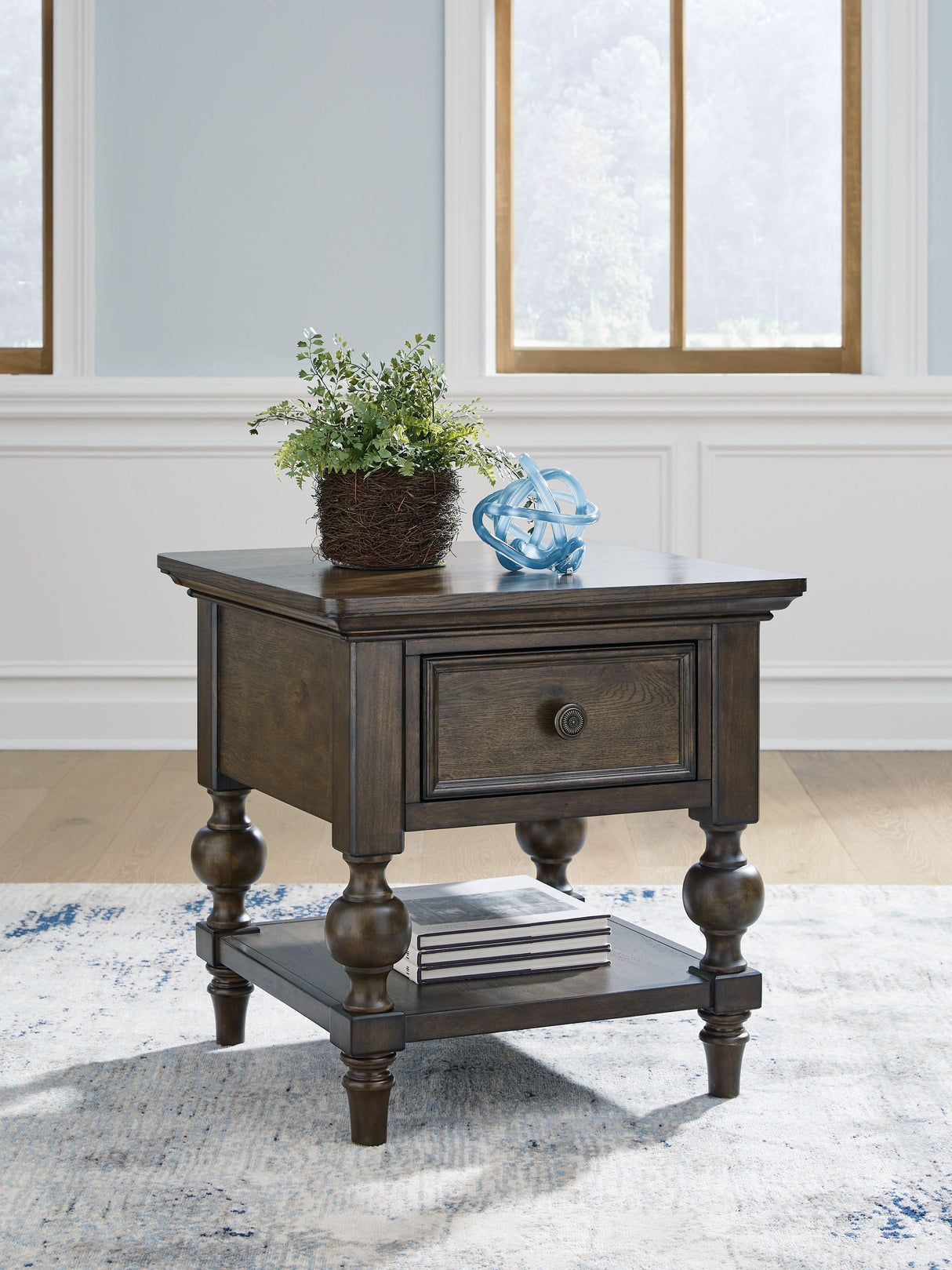Signature Design by Ashley® Veramond - Dark Brown - Square End Table | Meri Furniture