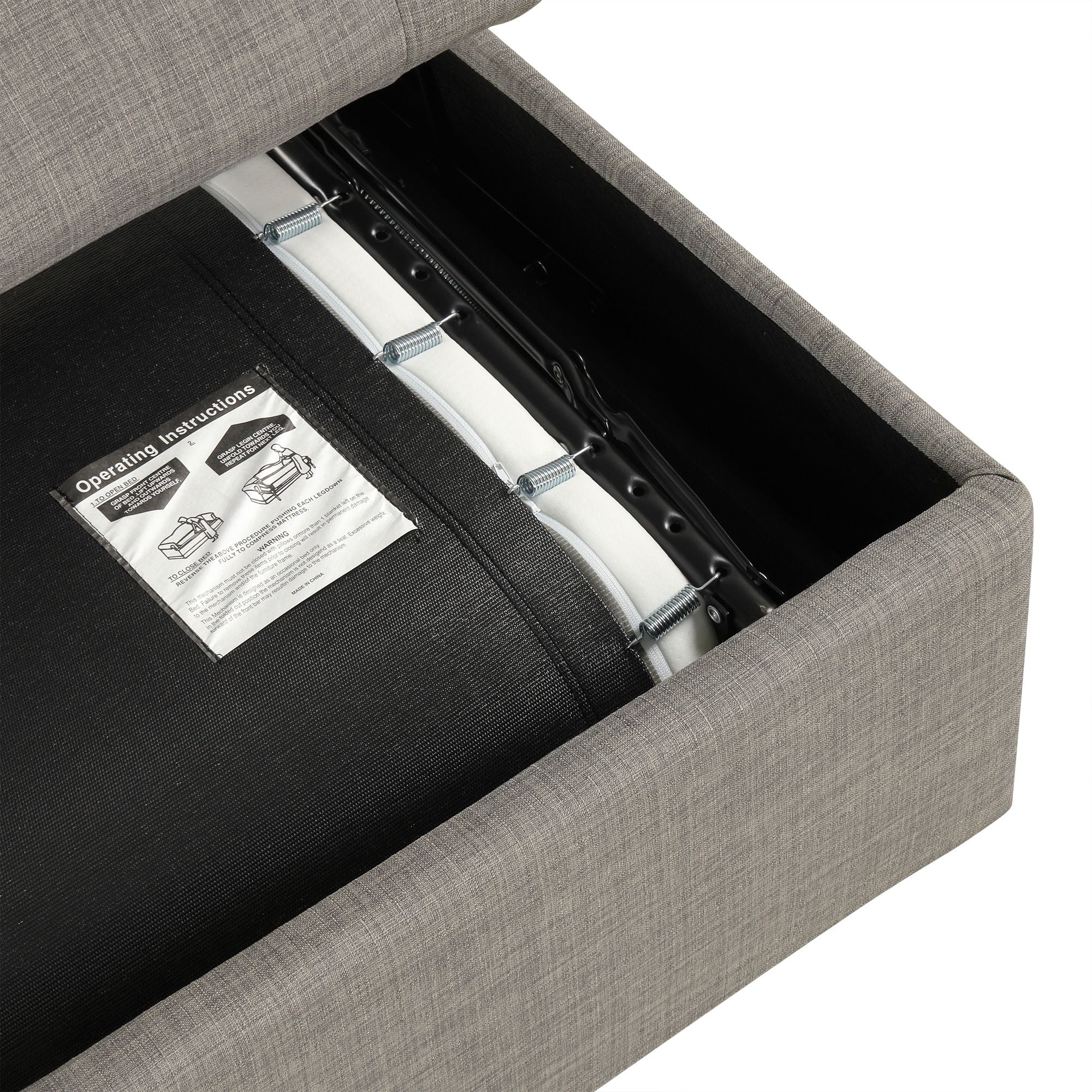 Convertible Folding Sofa Bed Ottoman With Memory Mattress And Tufted Design