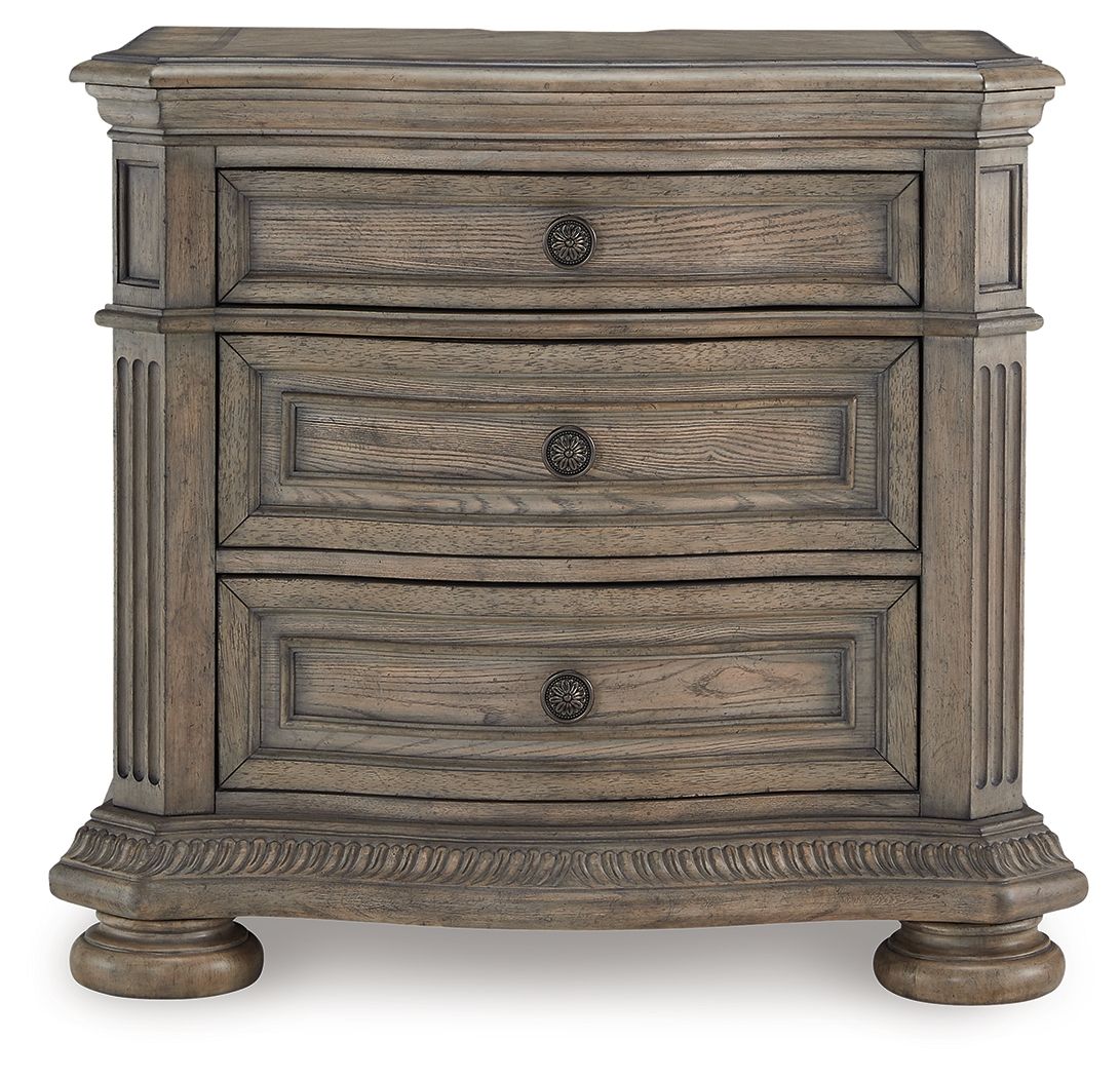Signature Design by Ashley® Ardenfield - Light Brown - Three Drawer Night Stand | Meri Furniture
