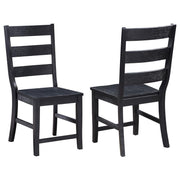 Coaster Fine Furniture Newport - Ladder Back Wood Dining Side Chair (Set of 2) - Black | Meri Furniture