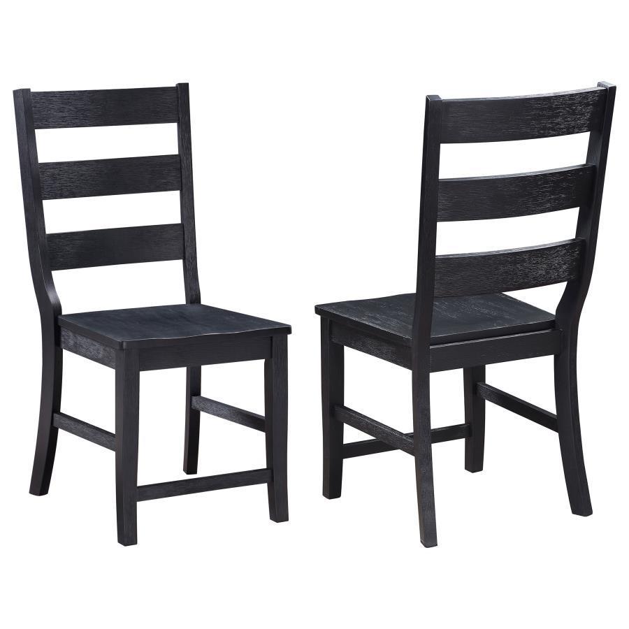 Coaster Fine Furniture Newport - Ladder Back Wood Dining Side Chair (Set of 2) - Black | Meri Furniture