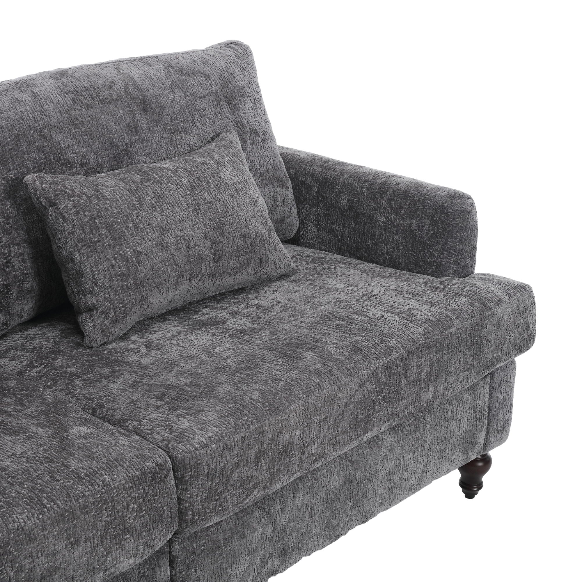 Mid Century Modern Fabric Loveseat Sofa, 2 Seat Upholstered Couch
