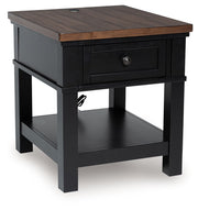 Wildenauer - Rectangular End Table - Brown / Black