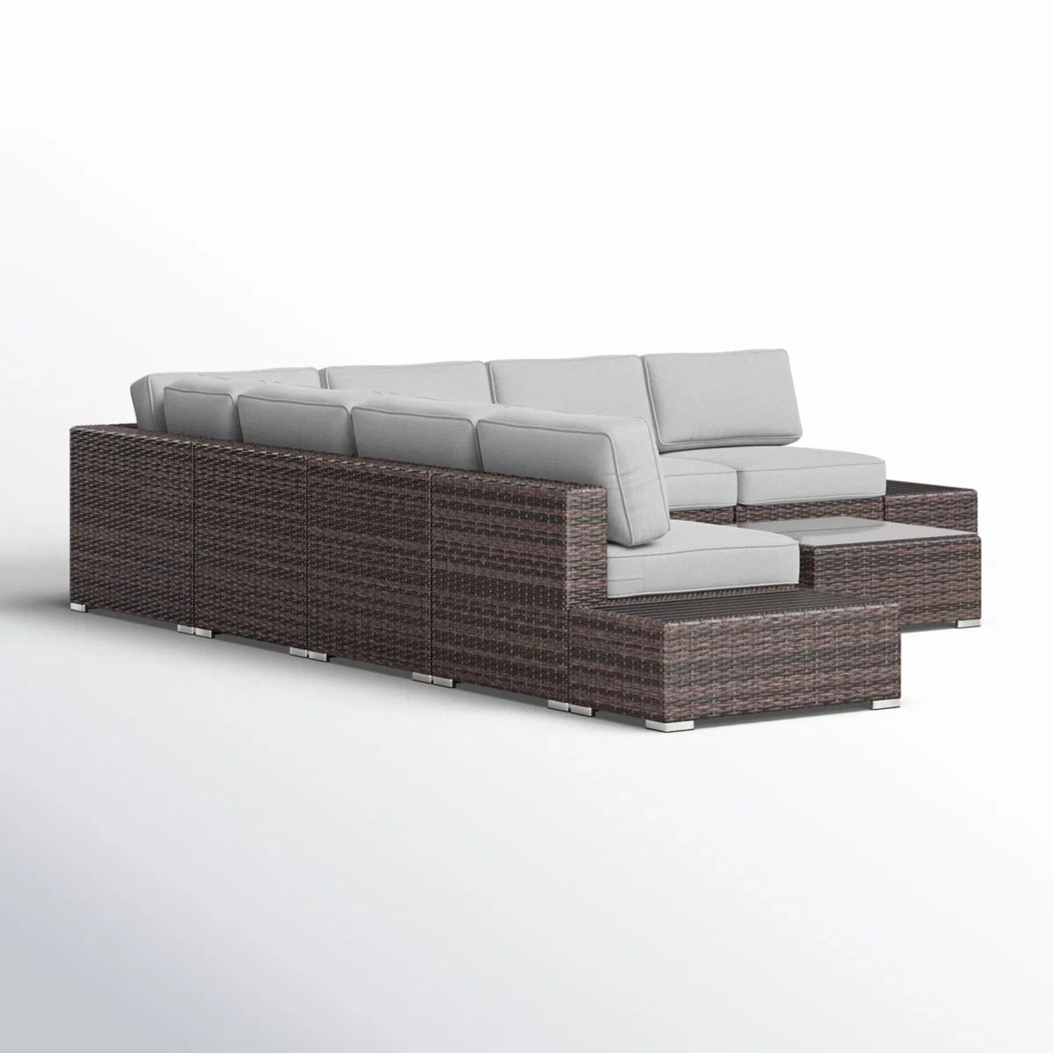 Wicker Sectional Seating Group With Plush Cushions