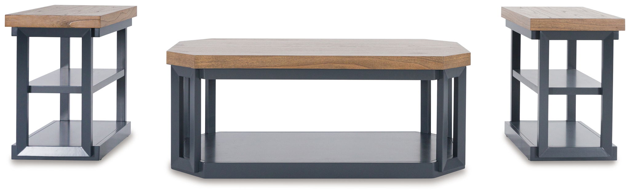 Landocken - Occasional Table Set (Set of 3) - Brown / Blue