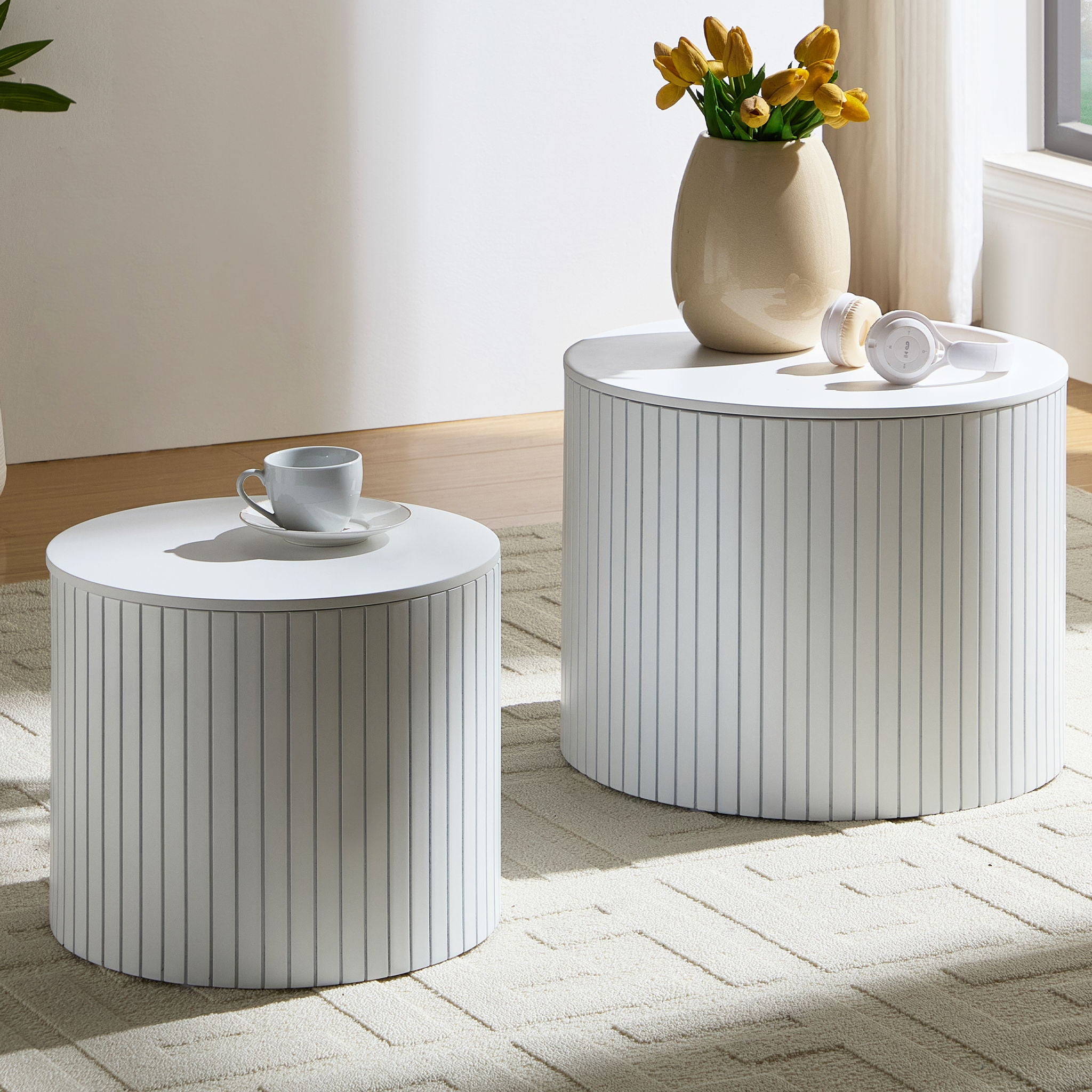 Handcrafted Nested Table Set, 2 Pieces