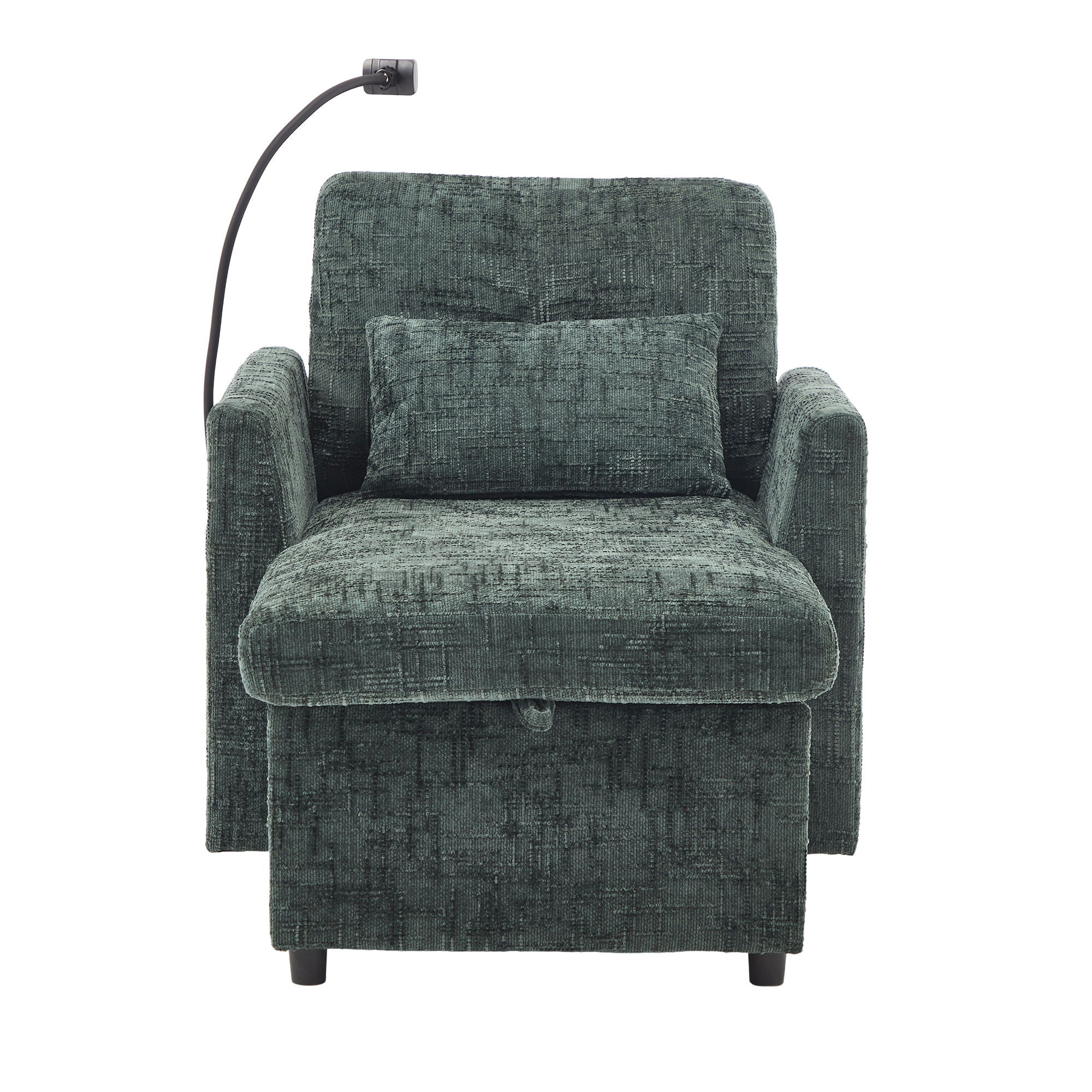 Multifunctional Chenille Recliner Sofa With Storage And Phone Bracket