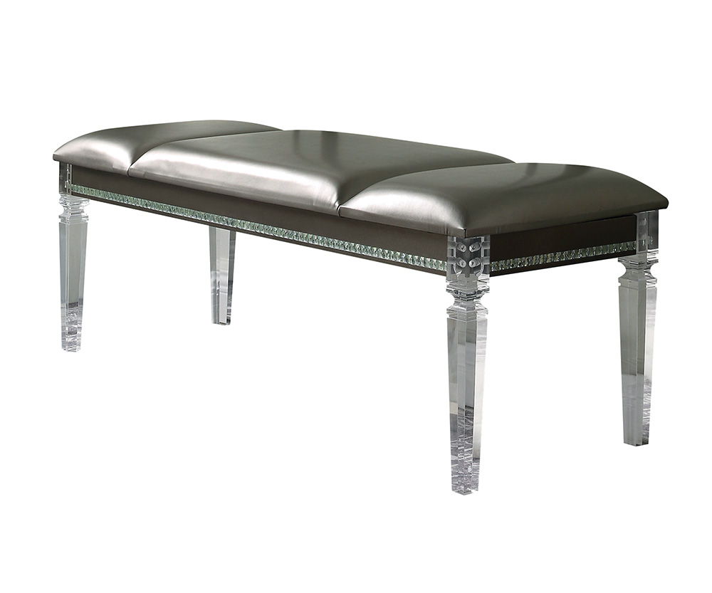 ACME Sadie - Bench - PU & Clear Acrylic | Meri Furniture