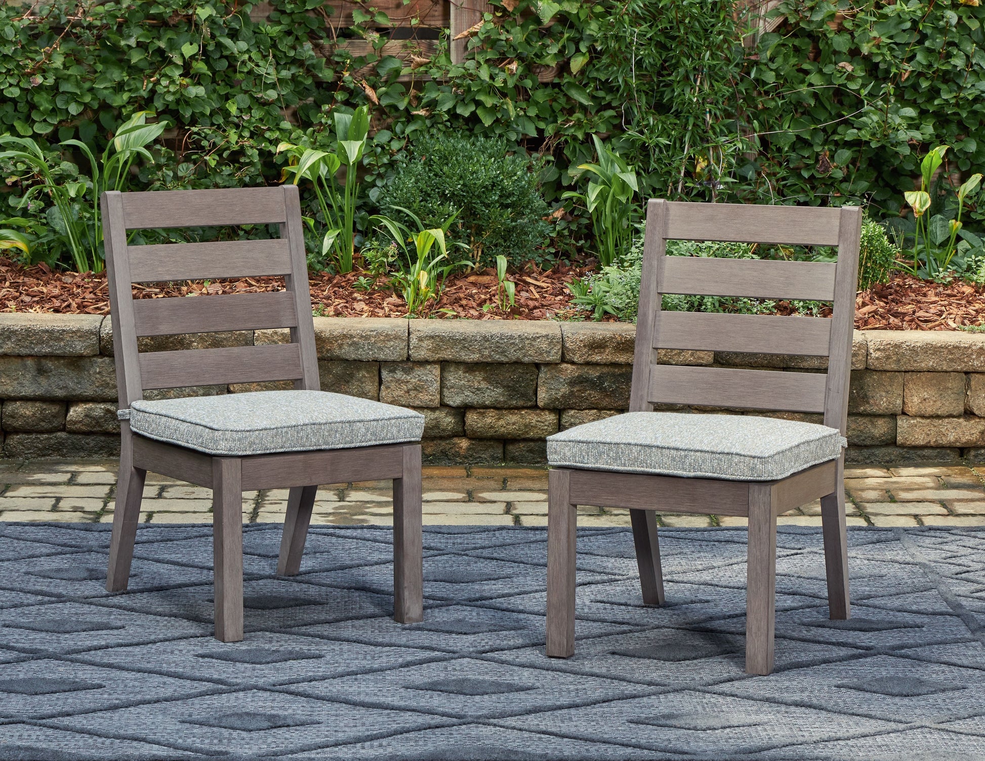 Signature Design by Ashley® Hillside Barn - Gray / Brown - Chair With Cushion (Set of 2) | Meri Furniture